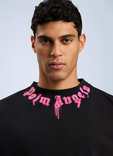 Palm Angels カーブドロゴTシャツ ブラック pma0162010