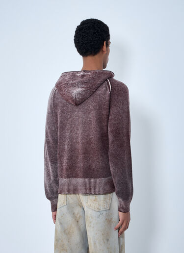 LN-CC® - Acne Studios: Zip-Up Hooded Sweatshirt - Burgundy Acne Studios Zip-Up Hooded Sweatshirt Burgundy acn0163001