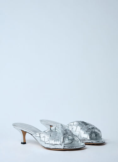 Bottega Veneta Blink Heeled Mules Silver bov0259016