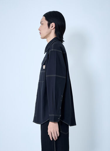 LN-CC® - Story mfg.: Contrast Stitch Utility Shirt - Black Story mfg. Contrast Stitch Utility Shirt Black str0163002