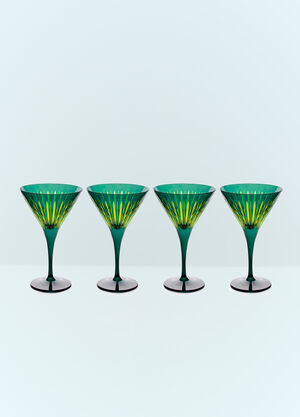 L'Objet Set Of Four Prism Martini Glasses Green wps0691628