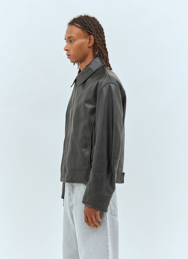 LN-CC® - Bottega Veneta: Kimono Leather Blouson Jacket - Black Bottega Veneta Kimono Leather Blouson Jacket Black bov0158003