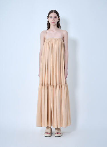 LN-CC® - Chloé: Silk Long Dress - Beige Chloé Silk Long Dress Beige chl0263050