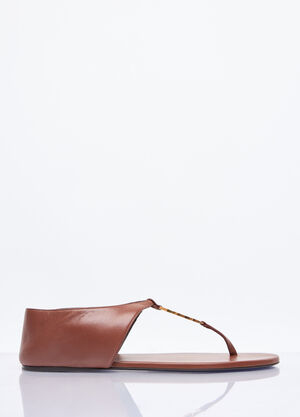 Saint Laurent Cassandra Sandals Brown sla0257045