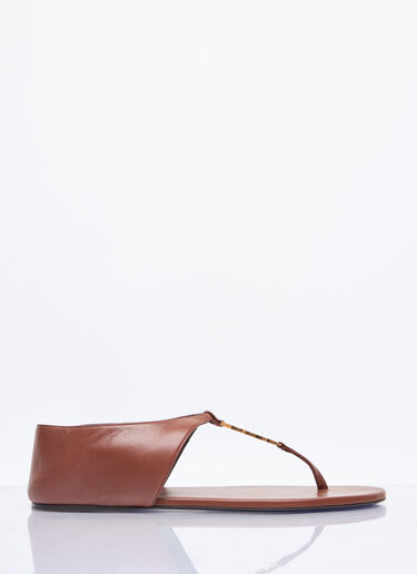 LN-CC® - Saint Laurent: Cassandra Sandals - Brown Saint Laurent Cassandra Sandals Brown sla0257045