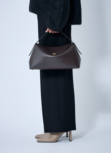 LN-CC® - TOTEME: T-Lock Leather Top-Handle Bag - Brown TOTEME T-Lock Leather Top-Handle Bag Brown tot0263078