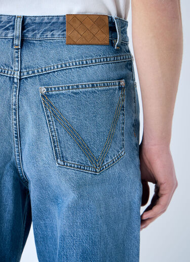 LN-CC® - Bottega Veneta: Indigo Wide Leg Jeans - Blue Bottega Veneta Indigo Wide Leg Jeans Blue bov0159006