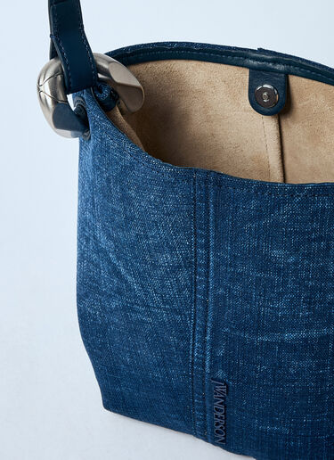 LN-CC® - JW Anderson: Small JWA Denim Corner Bucket Bag - Blue JW Anderson Small JWA Denim Corner Bucket Bag Blue jwa0259008
