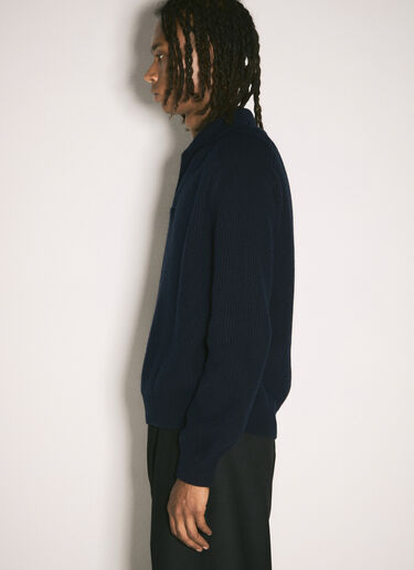 LN-CC® - Prada: Wool Rib Sweater - Navy Prada Wool Rib Sweater Navy pra0158009