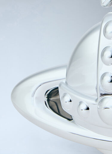LN-CC® - Vivienne Westwood: 3D Orb Clutch Bag - Silver Vivienne Westwood 3D Orb Clutch Bag Silver vvw0263024