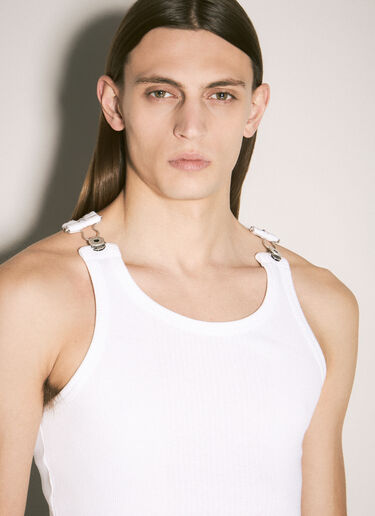 Jean Paul Gaultier Overall Buckles Tank Top White jpg0359002
