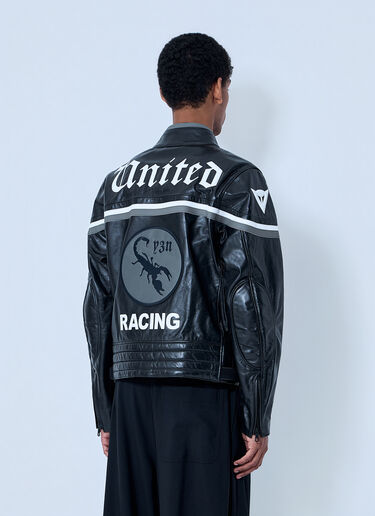 LN-CC® - Y-3 X NBHD: Racing-Inspired Leather Jacket - Black Y-3 X NBHD Racing-Inspired Leather Jacket Black ynb0162013
