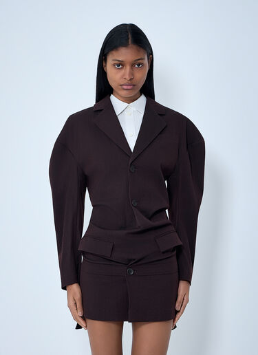 Issey Miyake 修身西装迷你连衣裙 棕色 ism0263003