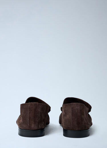 The Row Suede Soft Loafers Brown row0261017