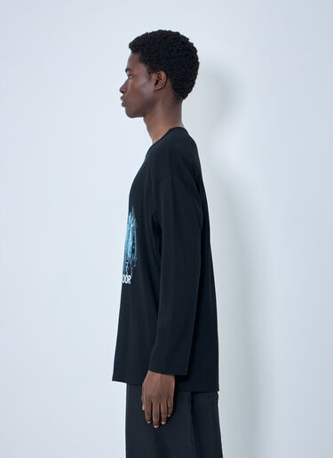 Yohji Yamamoto ガセット付き長袖Tシャツ ブラック yoy0164005