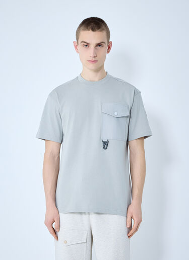 Moncler Grenoble Logo Motif T-Shirt Light Grey mog0159009