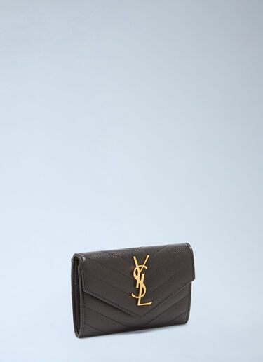 LN-CC® - Saint Laurent: Logo Plaque Envelope Wallet - Black Saint Laurent Logo Plaque Envelope Wallet Black sla0233066