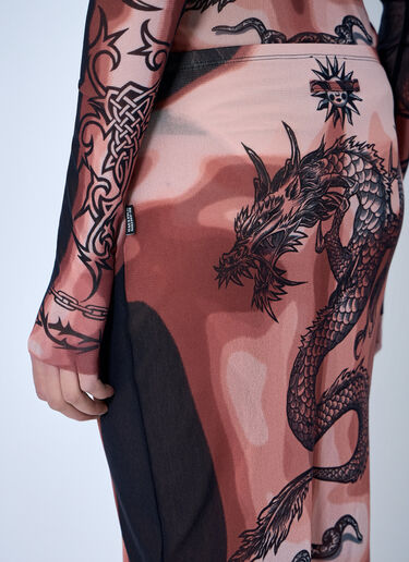 LN-CC® - Jean Paul Gaultier: Re-Edition Safe Sex Tattoo Long Skirt - Brown Jean Paul Gaultier Re-Edition Safe Sex Tattoo Long Skirt Brown jpg0264024