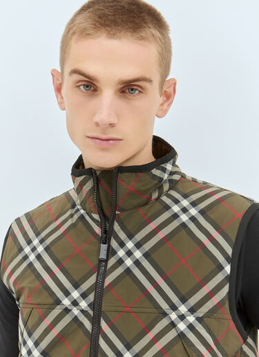 Burberry Check Padded Gilet Green bur0157014