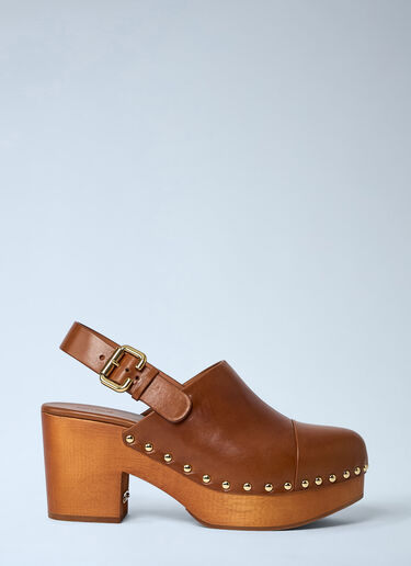 LN-CC® - Chloé: Jeannette Heel Clogs - Brown Chloé Jeannette Heel Clogs Brown chl0263064