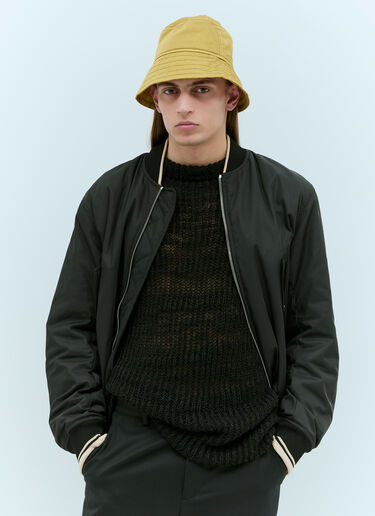 LN-CC® - Dries Van Noten: Topstitching Bucklet Hat - Green Dries Van Noten Topstitching Bucklet Hat Green dvn0156037