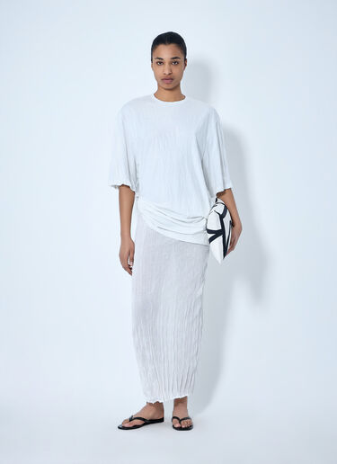 LN-CC® - TOTEME: Textured Knit Maxi Skirt - White TOTEME Textured Knit Maxi Skirt White tot0264014
