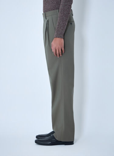 LN-CC® - Prada: Wide-Leg Wool Pants - Green Prada Wide-Leg Wool Pants Green pra0163056