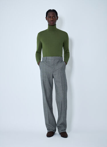 Saint Laurent Fine Knit Turtleneck Sweater Olive sla0162028