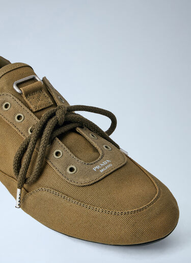 LN-CC® - Prada: Collapse Canvas Sneakers - Olive Prada Collapse Canvas Sneakers Olive pra0264020