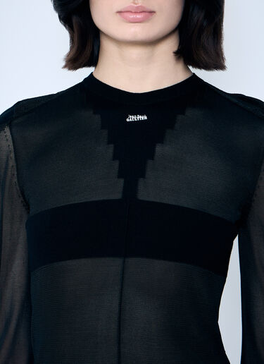 LN-CC® - Jean Paul Gaultier: 镂空针织衫 - 黑色 Jean Paul Gaultier 镂空针织衫 黑色 jpg0259011