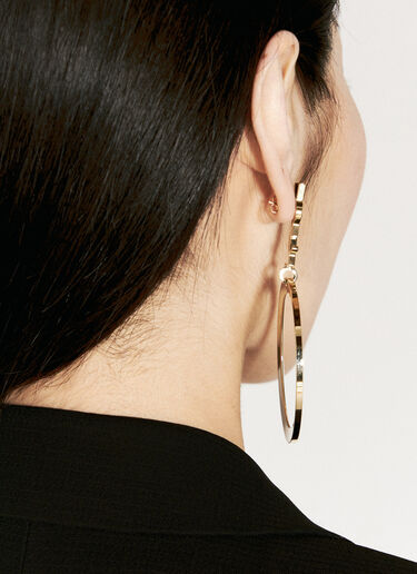 LN-CC® - Saint Laurent: Cassandre Pendant Hoop Earrings - Gold Saint Laurent Cassandre Pendant Hoop Earrings Gold sla0255079