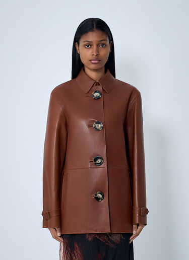 Acne Studios Leather Jacket Brown acn0262037
