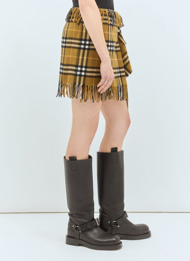 LN-CC® - Burberry: 格纹羊毛羊绒围巾半裙 - 棕色 Burberry 格纹羊毛羊绒围巾半裙 棕色 bur0258002