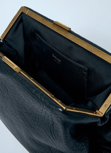 LN-CC® - Saint Laurent: Large Leather Clutch - Black Saint Laurent Large Leather Clutch Black sla0258049