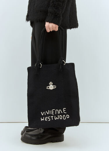 LN-CC® - Vivienne Westwood: Mabel Large Crochet Tote Bag - Black Vivienne Westwood Mabel Large Crochet Tote Bag Black vvw0158009