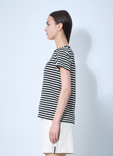 LN-CC® - Moncler: Striped Logo Motif T-Shirt - Black Moncler Striped Logo Motif T-Shirt Black mon0260026