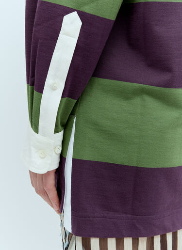 LN-CC® - Dries Van Noten: Striped Polo Shirt - Purple Dries Van Noten Striped Polo Shirt Purple dvn0256012
