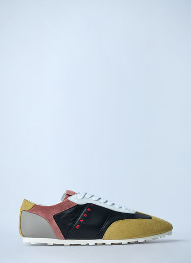 LN-CC® - Marni: Softy Soccer Leather Sneakers - Green Marni Softy Soccer Leather Sneakers Green mni0262008
