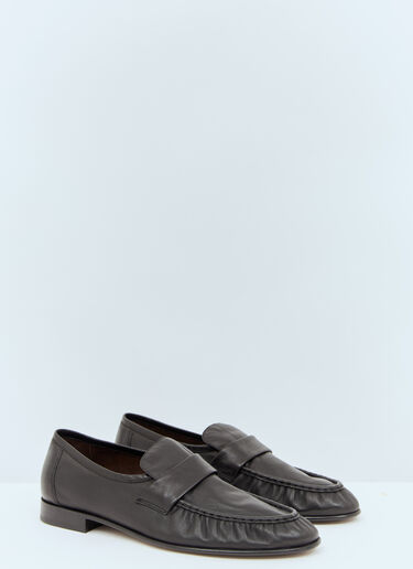 LN-CC® - The Row: Soft Loafers - Black The Row Soft Loafers Black row0154010
