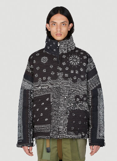 LN-CC® - Children Of The Discordance: Bandana Down Jacket - Black Children Of The Discordance Bandana Down Jacket Black cod0151006