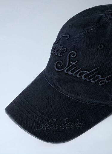 LN-CC® - Acne Studios: Logo Motif Baseball Cap - Black Acne Studios Logo Motif Baseball Cap Black acn0161017