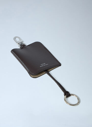 LN-CC® - TOTEME: Polished Leather Logo Keyring - Brown TOTEME Polished Leather Logo Keyring Brown tot0263063