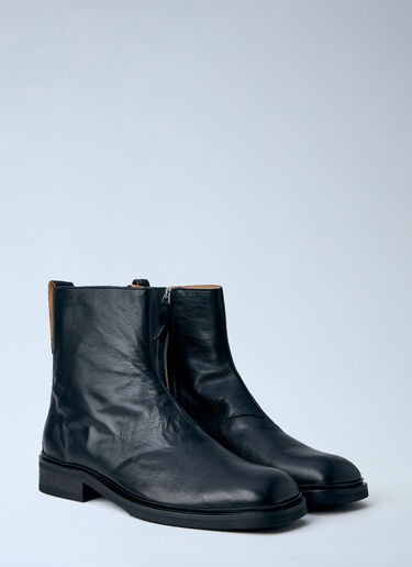LN-CC® - Our Legacy: Daimono Zip Leather Boots - Black Our Legacy Daimono Zip Leather Boots Black our0164048