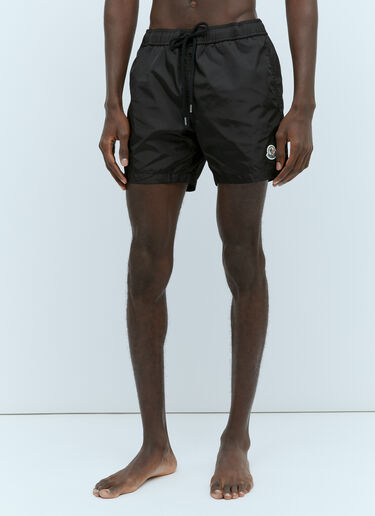 Moncler ロゴパッチスイムショーツ ブラック mon0155017