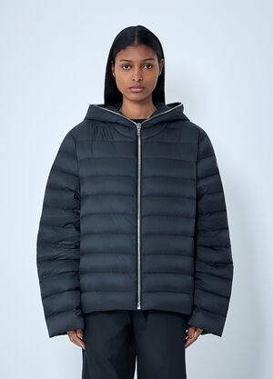 LN-CC® - Moncler + Rick Owens: 连帽绗缝夹克 - 黑色 Moncler + Rick Owens 连帽绗缝夹克 黑色 mcs0363003