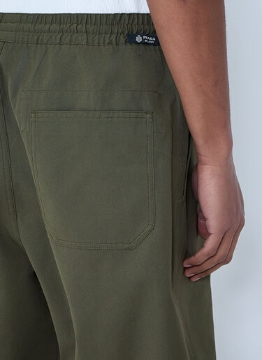 LN-CC® - Prada: Elastic Waist Cotton Shorts - Green Prada Elastic Waist Cotton Shorts Green pra0163007