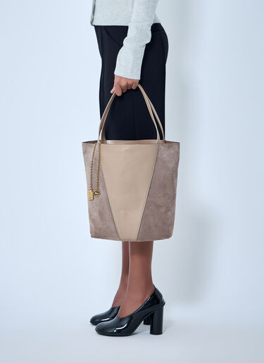 Chloé Spin Suede Tote Bag Beige chl0263096