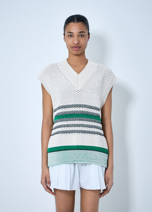 LN-CC® - Lacoste: Runway Knit Vest - White Lacoste Runway Knit Vest White lac0364001