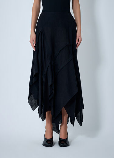 LN-CC® - LIMI feu: Gauzed Frilled Midi Skirt - Black LIMI feu Gauzed Frilled Midi Skirt Black yoy0262021
