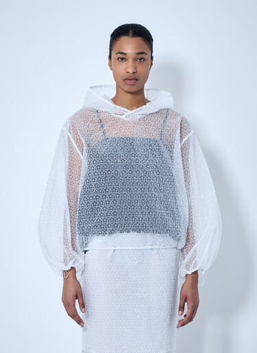 LN-CC® - Cecilie Bahnsen: CBshila Hoodie Windflower Top - White Cecilie Bahnsen CBshila Hoodie Windflower Top White cec0264004